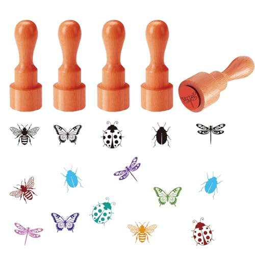 AHANDMAKER 5 Stile Insekten Dekorative Stempel Schmetterling Biene Käfer Libelle Marienkäfer Muster Mini Ei Stempel Aus Holz Für Scrapbooking Kartenherstellung Planer Aufkleber AHANDMAKER 5 Stile Insekten Dekorative Stempel Schmetterling Biene Käfer Libelle Marienkäfer Muster Mini Ei Stempel Aus Holz Für Scrapbooking Kartenherstellung Planer Aufkleber von AHANDMAKER