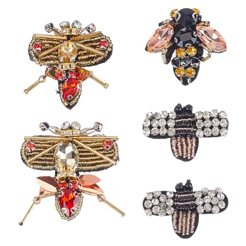 AHANDMAKER 5 Stück Bienen Perlen Patches Bestickter Aufnäher Strass Aufnäher Handgefertigte Insekten Perlen Applikation Dekorativer Anhänger Für DIY Bastelkleidung AHANDMAKER 5 Stück Bienen Perlen Patches Bestickter Aufnäher Strass Aufnäher Handgefertigte Insekten Perlen Applikation Dekorativer Anhänger Für DIY Bastelkleidung von AHANDMAKER