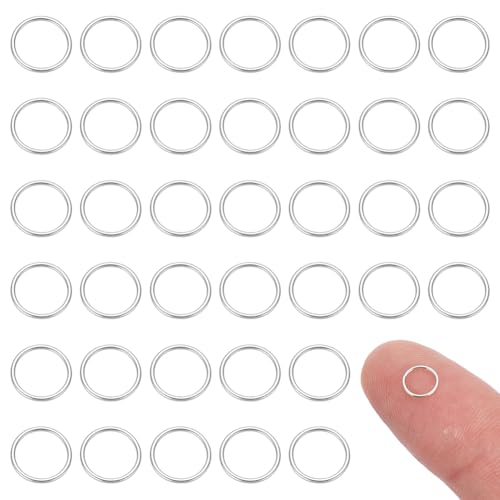 AHANDMAKER 50 Stück: 925 geschlossene Biegeringe Aus Sterlingsilber. Verlötete Platin O Loop Rundringe Verbinder Für Die DIY Schmuckherstellung Ringzubehör 6x0.5mm von AHANDMAKER