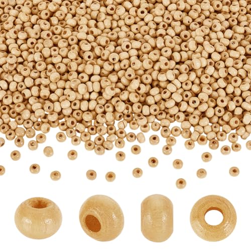 AHANDMAKER 5000 Stücke Holzperlen 4x5.5mm Unfertige Runde Lose Holzperlen Winzige Ungefärbte Naturholz Röhrenperlen Mit 1.5mm Loch Holz Abstandsperlen Für Die Herstellung von DIY Bastel AHANDMAKER 5000 Stücke Holzperlen 4x5.5mm Unfertige Runde Lose Holzperlen Winzige Ungefärbte Naturholz Röhrenperlen Mit 1.5mm Loch Holz Abstandsperlen Für Die Herstellung von DIY Bastel von AHANDMAKER