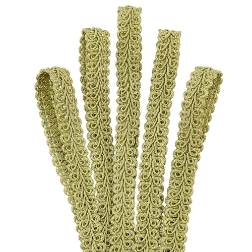 AHANDMAKER 55 Yards Gewebter Zopfbesatz 12mm Breit Polyester Spitzenband Einfache Fransen Dekorative Gimpe Für Kostüme Basteln Nähen Vorhangdekoration Gelb Grün AHANDMAKER 55 Yards Gewebter Zopfbesatz 12mm Breit Polyester Spitzenband Einfache Fransen Dekorative Gimpe Für Kostüme Basteln Nähen Vorhangdekoration Gelb Grün von AHANDMAKER