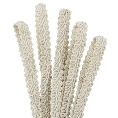 AHANDMAKER 55 Yards Gewebter Zopfbesatz 12mm Breit Polyester Spitzenband Einfache Fransen Dekorative Gimpe Für Kostüme Basteln Nähen Vorhangdekoration Hellgelb AHANDMAKER 55 Yards Gewebter Zopfbesatz 12mm Breit Polyester Spitzenband Einfache Fransen Dekorative Gimpe Für Kostüme Basteln Nähen Vorhangdekoration Hellgelb von AHANDMAKER