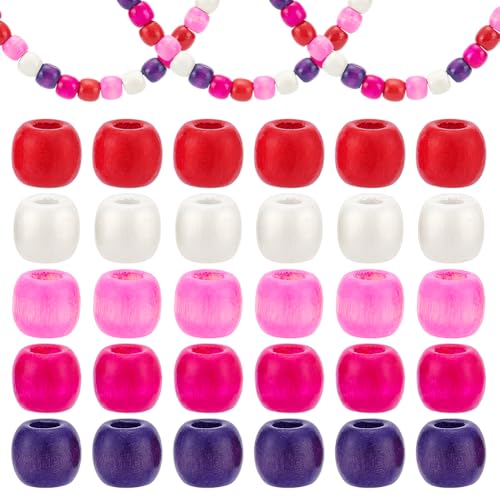 AHANDMAKER 550 Stück 5 Farben Holz European Beads Bunte Große Loch Holzperlen Fass Lose Abstandshalter Für Armband Halskette Schmuckherstellung DIY 12x10mm AHANDMAKER 550 Stück 5 Farben Holz European Beads Bunte Große Loch Holzperlen Fass Lose Abstandshalter Für Armband Halskette Schmuckherstellung DIY 12x10mm von AHANDMAKER