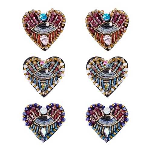 AHANDMAKER 6 Stück Augen Perlen Aufnäher 3 Farben Strass Applikation Böser Blick Aufnäher Herzförmiger Augen Patch Perlen Applikation Für Stoffdekoration AHANDMAKER 6 Stück Augen Perlen Aufnäher 3 Farben Strass Applikation Böser Blick Aufnäher Herzförmiger Augen Patch Perlen Applikation Für Stoffdekoration von AHANDMAKER