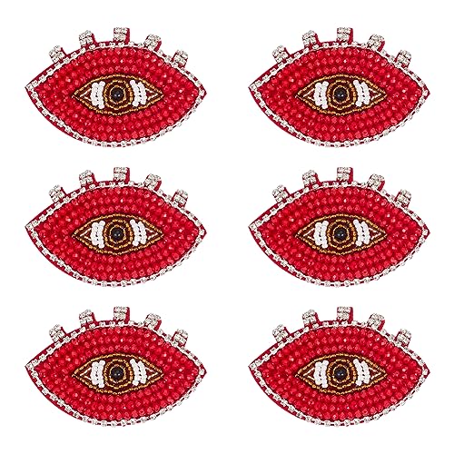 AHANDMAKER 6 Stück Augen Perlen Patches für Kleidung, rote Evil Eye Pailletten Patch Nähen auf Strass Perlen Applikation für DIY Nähen Kleidung Jacke Jean Tasche Hut Schuh 2,7 x 1,8 Zoll AHANDMAKER 6 Stück Augen Perlen Patches für Kleidung, rote Evil Eye Pailletten Patch Nähen auf Strass Perlen Applikation für DIY Nähen Kleidung Jacke Jean Tasche Hut Schuh 2,7 x 1,8 Zoll von AHANDMAKER