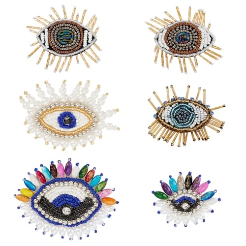 AHANDMAKER 6 Stück Augenperlen Patches Für Kleidung Strass Evil Eye Patch Aufnäher Evil Eye Handarbeit Perlen Bestickte Applikation Für Taschen Kleidung Jacken Hüte AHANDMAKER 6 Stück Augenperlen Patches Für Kleidung Strass Evil Eye Patch Aufnäher Evil Eye Handarbeit Perlen Bestickte Applikation Für Taschen Kleidung Jacken Hüte von AHANDMAKER