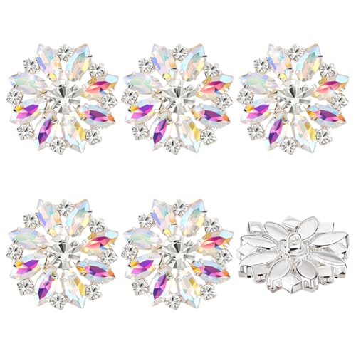 AHANDMAKER 6 Stück Blumen-Strassknöpfe, Annähen von Kleidungsknöpfen, Kristallverzierungen, Strass-Ösenknöpfe Mit 1-Loch-Strassstein-Dekorationsknopf Zum Basteln von Hochzeits-, Kristall ab von AHANDMAKER