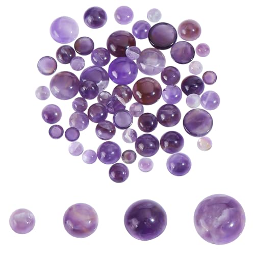 AHANDMAKER 60 Stück Natürliche Amethyst-Cabochons, 4 Stile, Halbrunde Perlen, Kristallquarzstein Für Ohrringe, Halsketten, Armbänder, Schmuckherstellung von AHANDMAKER