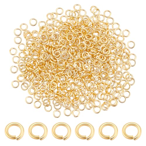 AHANDMAKER 600 Stück Offene Biegeringe, Echter 24K Vergoldeter Edelstahl, Biegeringe, Lose Biegeschlaufen, Öffner, Spaltringe Zur Schmuckherstellung, Halsketten, 2.4 mm AHANDMAKER 600 Stück Offene Biegeringe, Echter 24K Vergoldeter Edelstahl, Biegeringe, Lose Biegeschlaufen, Öffner, Spaltringe Zur Schmuckherstellung, Halsketten, 2.4 mm von AHANDMAKER