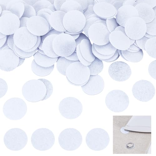 AHANDMAKER 600 Stück Weiße Ösen Patch Filz Stoff Dekorationen 0.98 Zoll/25mm Runde Ösenflicken Aus Filz Zum Aufbügeln Stabilisierende Ösen Und Ösen Für DIY Näharbeiten von AHANDMAKER