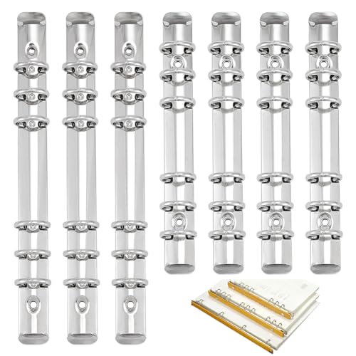 AHANDMAKER 7 Packung Ersatzset Für Notizbuchmechanismen – 4 Stück A5/3 Stück A6 Binderücken Für Lose Blätter Für Organizer Und Planer 6 Ringbuch Aus Metall Für Fotoalbum Ordner von AHANDMAKER