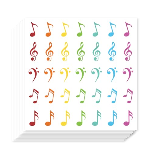 AHANDMAKER 700 selbstklebende Planer Aufkleber. Musiknoten Aufkleber Musikthema Papieraufkleber Für Planer Kalender Geschenktüte Siegel Thema Party Dekor 90x90mm von AHANDMAKER