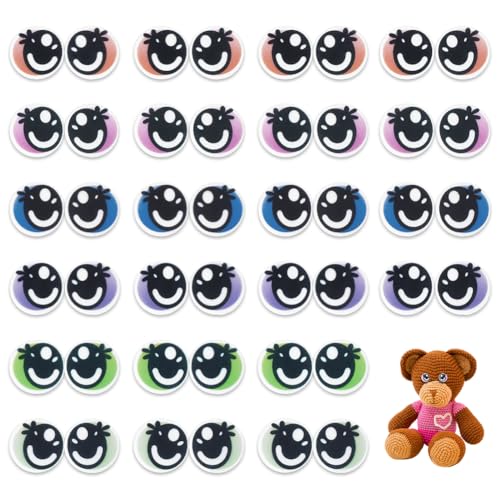 AHANDMAKER 72 Stück Runde Filzaugen Zum Basteln 6 Farbe 31.5mm Sicherheitsaugen Mit Wimpern Tierhandwerk Accessoire Für Amigurumi Puppe Teddybär Häkeln Plüschherstellung AHANDMAKER 72 Stück Runde Filzaugen Zum Basteln 6 Farbe 31.5mm Sicherheitsaugen Mit Wimpern Tierhandwerk Accessoire Für Amigurumi Puppe Teddybär Häkeln Plüschherstellung von AHANDMAKER