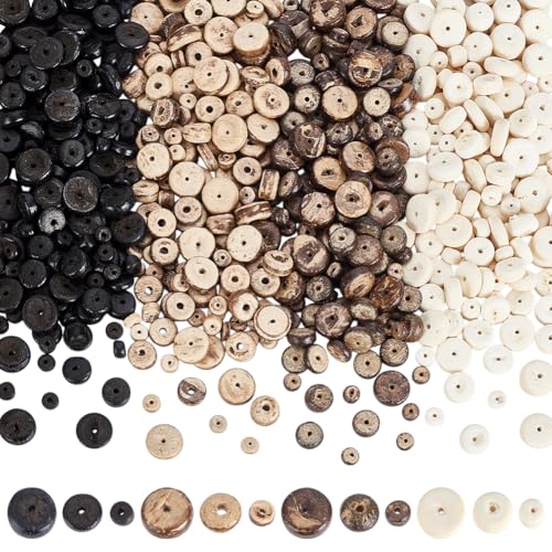 AHANDMAKER 732 Stück flache runde Holzperlen, 3 Größen, lose Abstandshalter, Rondelle, Knopfperlen für Halskette, Armband, DIY, Handwerk, Schmuckherstellung, Loch: 1 mm AHANDMAKER 732 Stück flache runde Holzperlen, 3 Größen, lose Abstandshalter, Rondelle, Knopfperlen für Halskette, Armband, DIY, Handwerk, Schmuckherstellung, Loch: 1 mm von AHANDMAKER