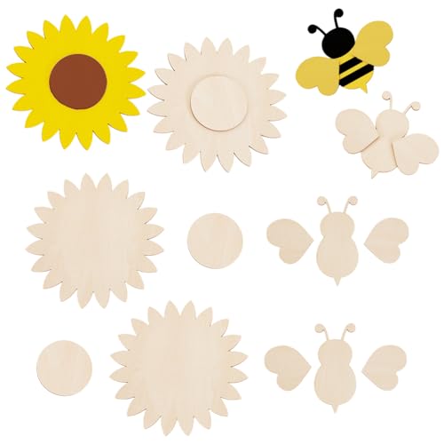 AHANDMAKER 8 Set Bienen- und Sonnenblumenausschnitte Aus Holz. Holzausschnitte In Sonnenblumenform Blanke Holzanhänger für DIY Malerei Frühling Sommer Geburtstag Party Dekoration AHANDMAKER 8 Set Bienen- und Sonnenblumenausschnitte Aus Holz. Holzausschnitte In Sonnenblumenform Blanke Holzanhänger für DIY Malerei Frühling Sommer Geburtstag Party Dekoration von AHANDMAKER