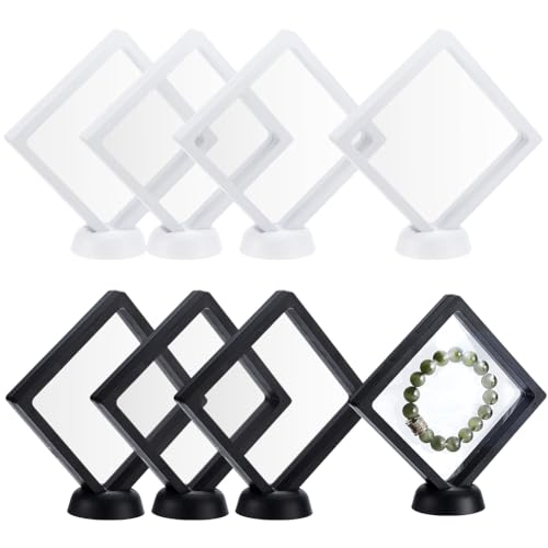 AHANDMAKER 8 Stück 2 Farben Floating Frame Display Halter Ständer 4.25 Zoll Quadratische Transparente PE Schmuckaufbewahrungsbox Für Schmuck Challenge Coin Rocks Black & White AHANDMAKER 8 Stück 2 Farben Floating Frame Display Halter Ständer 4.25 Zoll Quadratische Transparente PE Schmuckaufbewahrungsbox Für Schmuck Challenge Coin Rocks Black & White von AHANDMAKER
