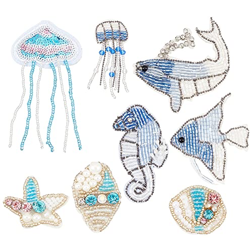AHANDMAKER 8 Stück Handgefertigte Perlenapplikationen, 8 Stile Meerestier-Applikationen Zum Aufnähen von Strass-Perlen-Patches, Nähen von Stickerei-Patches Für DIY Party Dress Kostüm Schuhe Zubehör AHANDMAKER 8 Stück Handgefertigte Perlenapplikationen, 8 Stile Meerestier-Applikationen Zum Aufnähen von Strass-Perlen-Patches, Nähen von Stickerei-Patches Für DIY Party Dress Kostüm Schuhe Zubehör von AHANDMAKER