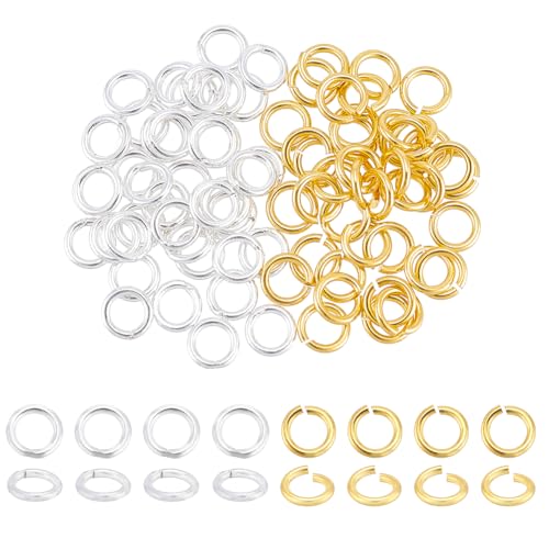 AHANDMAKER 80 Biegering Aus Sterlingsilber. 4mm Offener/Geschlossener Biegering Metall Schmuckverbinder Für Die Herstellung von Armbändern Halsketten Und Ohrringen Golden & Silver AHANDMAKER 80 Biegering Aus Sterlingsilber. 4mm Offener/Geschlossener Biegering Metall Schmuckverbinder Für Die Herstellung von Armbändern Halsketten Und Ohrringen Golden & Silver von AHANDMAKER