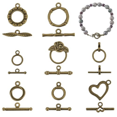 AHANDMAKER 80 Stück 8 Stile Knebelverschlüsse Runde Knebelverschlüsse Antike Bronze OT Schnallenverschluss Runde Verschlüsse Schmuckverbinder Für Die DIY Anhängerherstellung AHANDMAKER 80 Stück 8 Stile Knebelverschlüsse Runde Knebelverschlüsse Antike Bronze OT Schnallenverschluss Runde Verschlüsse Schmuckverbinder Für Die DIY Anhängerherstellung von AHANDMAKER