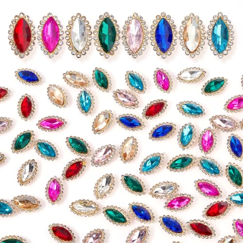 AHANDMAKER 80 Stück Pferdeauge Zum Aufnähen von Strasssteinen, 8 Farben Flache, Facettierte Nähglas-Strasssteine Mit Krappenfassungen, Nähen Sie Stein-Strass-Knöpfe Zum Basteln An, Diy Schmuck Machen AHANDMAKER 80 Stück Pferdeauge Zum Aufnähen von Strasssteinen, 8 Farben Flache, Facettierte Nähglas-Strasssteine Mit Krappenfassungen, Nähen Sie Stein-Strass-Knöpfe Zum Basteln An, Diy Schmuck Machen von AHANDMAKER