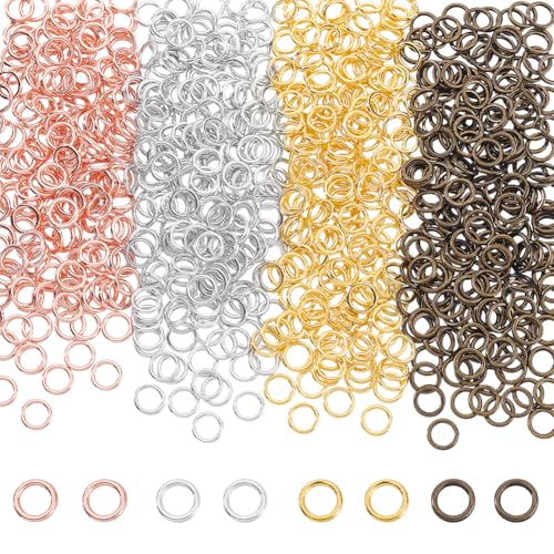 AHANDMAKER 800 Stück Geschlossene Biegeringe In 4 Farben 6mm Runder Metallring Gelötete Charms Verbindungsschlaufen Für Die Schmuckherstellung DIY Halsketten Armbänder Ohrringe AHANDMAKER 800 Stück Geschlossene Biegeringe In 4 Farben 6mm Runder Metallring Gelötete Charms Verbindungsschlaufen Für Die Schmuckherstellung DIY Halsketten Armbänder Ohrringe von AHANDMAKER