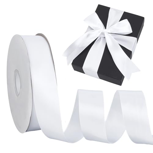 AHANDMAKER 90 m Weißes Satinband 40mm Breit Spitzenband Aus Massivem Stoff Polyesterseide Spitzenbesatz Für Geschenkverpackungen Hochzeiten Dekoration Blumensträuße Basteln Nähen AHANDMAKER 90 m Weißes Satinband 40mm Breit Spitzenband Aus Massivem Stoff Polyesterseide Spitzenbesatz Für Geschenkverpackungen Hochzeiten Dekoration Blumensträuße Basteln Nähen von AHANDMAKER