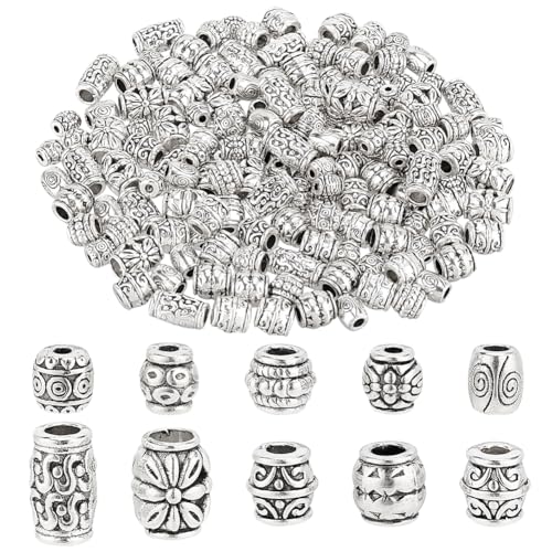 AHANDMAKER Abstandsperlen, Antik-Silber, 150 Stück, 10 Stil Abstandsperlen Aus Legierung, Abstandsperlen Aus Metalllegierung Im Tibetischen Stil, Kleine Lose Perlen Für Halskettenherstellung AHANDMAKER Abstandsperlen, Antik-Silber, 150 Stück, 10 Stil Abstandsperlen Aus Legierung, Abstandsperlen Aus Metalllegierung Im Tibetischen Stil, Kleine Lose Perlen Für Halskettenherstellung von AHANDMAKER