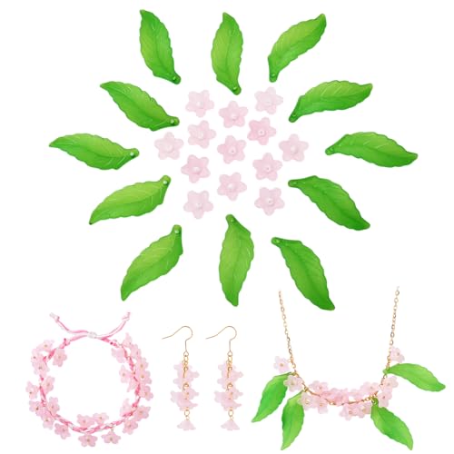 AHANDMAKER Acryl-Blumen-Anhänger für Schmuckherstellung, rosa Blumenblätter, Perlen, Kappen, runde Glasperlen, sortiert, für Schmuckherstellung, Armbänder, Halsketten, Ohrringe, Bastelarbeiten, 300 AHANDMAKER Acryl-Blumen-Anhänger für Schmuckherstellung, rosa Blumenblätter, Perlen, Kappen, runde Glasperlen, sortiert, für Schmuckherstellung, Armbänder, Halsketten, Ohrringe, Bastelarbeiten, 300 von AHANDMAKER