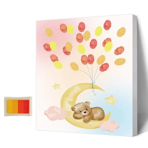 AHANDMAKER Baum Mit Fingerabdrücken des Mondbären, Kreatives DIY Gäste-Signatur-Anmeldebuch, Fingerabdrücke, Gästebuch Mit Holzrahmen Für Hochzeit, Geburtstag, Party, Babyparty, Mit 4 Stempelkissen AHANDMAKER Baum Mit Fingerabdrücken des Mondbären, Kreatives DIY Gäste-Signatur-Anmeldebuch, Fingerabdrücke, Gästebuch Mit Holzrahmen Für Hochzeit, Geburtstag, Party, Babyparty, Mit 4 Stempelkissen von AHANDMAKER