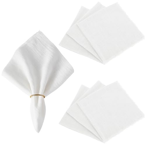 AHANDMAKER Baumwollservietten Satz von 6 17x17 Zoll Abendessen rustikale Serviette Polyester Platzdeckchen für Bauernhof Restaurants Cocktail Servietten Weihnachten Hochzeit Dekoration Weiß AHANDMAKER Baumwollservietten Satz von 6 17x17 Zoll Abendessen rustikale Serviette Polyester Platzdeckchen für Bauernhof Restaurants Cocktail Servietten Weihnachten Hochzeit Dekoration Weiß von AHANDMAKER