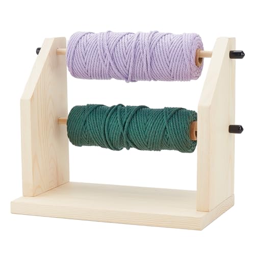 AHANDMAKER Doppelter Drehbarer Garnhalter, Handgefertigter Garnspender Aus Holz, Horizontaler Garnspindel-Zuführer Oder Spender, Garnhalter, Spender Zum Häkeln, Bastelbedarf Zum Häkeln Und Stricken AHANDMAKER Doppelter Drehbarer Garnhalter, Handgefertigter Garnspender Aus Holz, Horizontaler Garnspindel-Zuführer Oder Spender, Garnhalter, Spender Zum Häkeln, Bastelbedarf Zum Häkeln Und Stricken von AHANDMAKER