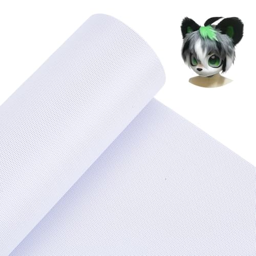 AHANDMAKER Fursuit Augennetz 0.22mm Wasserdichtes Bedruckbares PVC Augennetzblatt Therian Augennetz Für Furries Cosplay Requisiten Bildhauerei Fursuits Basteln (78.7x11.8(1) cm) Weiß von AHANDMAKER