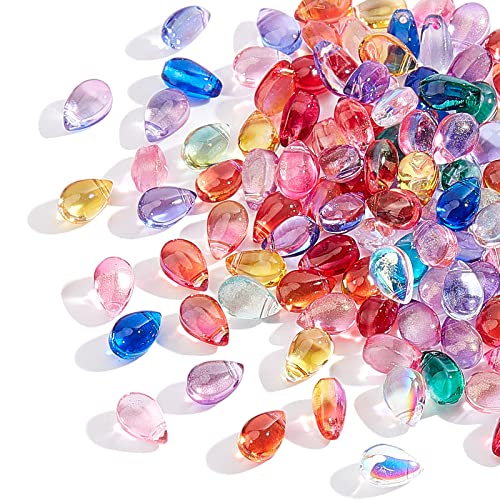 AHANDMAKER Glasanhänger in Tropfenform, 9 x 6 mm, gemischte Farben, Glasperlen mit 1 mm Loch, für Valentinstag, DIY, Halsketten, Ohrringe, Schmuckherstellung, 100 Stück AHANDMAKER Glasanhänger in Tropfenform, 9 x 6 mm, gemischte Farben, Glasperlen mit 1 mm Loch, für Valentinstag, DIY, Halsketten, Ohrringe, Schmuckherstellung, 100 Stück von AHANDMAKER