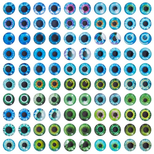 AHANDMAKER Glasaugen-Cabochons, 12 mm, gemischte Augen, flache Rückseite, gewölbte Cabochons, halbrund mit bösem Blick-Muster, für Kunst-Requisiten, Weihnachten, Foto, Kamee-Anhänger AHANDMAKER Glasaugen-Cabochons, 12 mm, gemischte Augen, flache Rückseite, gewölbte Cabochons, halbrund mit bösem Blick-Muster, für Kunst-Requisiten, Weihnachten, Foto, Kamee-Anhänger von AHANDMAKER