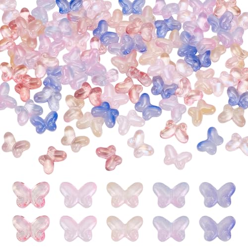 AHANDMAKER Kristall-Schmetterlings-Perlen, 5 Farben, transparente Glas-Schmetterling-Perlen, lose Perlen für Bastelarbeiten, Ohrringe, Armbänder, Halsketten, Schmuckherstellung, 110 Stück AHANDMAKER Kristall-Schmetterlings-Perlen, 5 Farben, transparente Glas-Schmetterling-Perlen, lose Perlen für Bastelarbeiten, Ohrringe, Armbänder, Halsketten, Schmuckherstellung, 110 Stück von AHANDMAKER