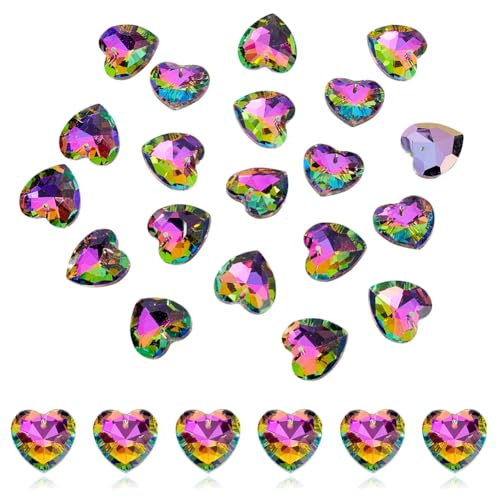 AHANDMAKER Kristallherz-Charms, facettierte Kristallglasperlen, Prisma, Sonnenfänger, hängende Anhänger, 27 mm, Regenbogenmacher für Bastelarbeiten, Schmuck, Halsketten, Armbänder, Ohrringe, 20 Stück von AHANDMAKER