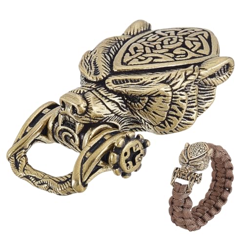 AHANDMAKER Messing Kordelschnallen Wolfskopfperlen Vintage Verschlüsse Seilherstellung Schnallen Tierkordelverschlüsse Befestigungselemente Zum Basteln Antik Bronze von AHANDMAKER