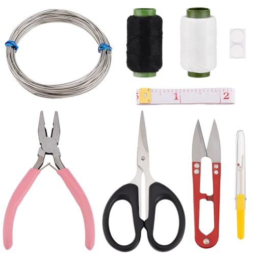 AHANDMAKER Nähwerkzeug-Set, Nähzubehör DIY Bastelzubehör Mit Nähgarnen, Kupferkabel, Flachzange, Schere, Doppelseitige Aufkleber, Nahttrenner, Und Maßband AHANDMAKER Nähwerkzeug-Set, Nähzubehör DIY Bastelzubehör Mit Nähgarnen, Kupferkabel, Flachzange, Schere, Doppelseitige Aufkleber, Nahttrenner, Und Maßband von AHANDMAKER