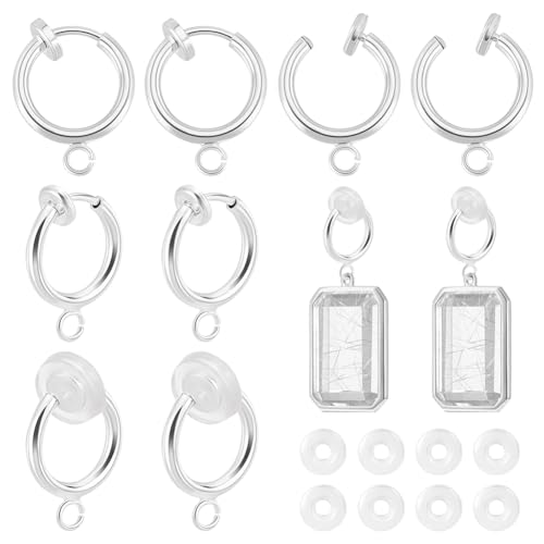 AHANDMAKER Ohrring-Konverter, Ohrring-Clip-On-Rückseite, Teile-Komponenten, Clip-On-Ohrring-Adapter mit Schlaufen, Clip-On-Ohrringe für Schmuckherstellung, nicht durchbohrte Ohren, Platin, 30 Stück AHANDMAKER Ohrring-Konverter, Ohrring-Clip-On-Rückseite, Teile-Komponenten, Clip-On-Ohrring-Adapter mit Schlaufen, Clip-On-Ohrringe für Schmuckherstellung, nicht durchbohrte Ohren, Platin, 30 Stück von AHANDMAKER