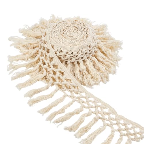AHANDMAKER Quastenbesatz 4 m 14.5mm Breit Baumwollquastenfransen Boho Makramee Quaste Boho Lange Fransen Zum Nähen Zubehör DIY Basteln Vorhang Kissen Heimdekoration AHANDMAKER Quastenbesatz 4 m 14.5mm Breit Baumwollquastenfransen Boho Makramee Quaste Boho Lange Fransen Zum Nähen Zubehör DIY Basteln Vorhang Kissen Heimdekoration von AHANDMAKER