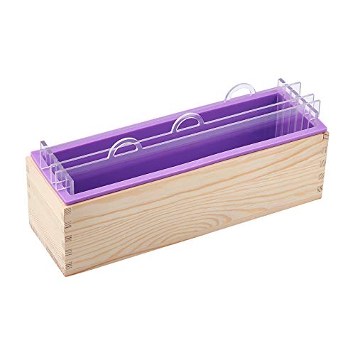 AHANDMAKER Rechteckiges Silikon Seifenform Set, einschließlich Seifenkiste aus Holz, 3 multifunktionale Trennwände aus Acryl und lila Seifenform für die Herstellung von handgemachter Seife AHANDMAKER Rechteckiges Silikon Seifenform Set, einschließlich Seifenkiste aus Holz, 3 multifunktionale Trennwände aus Acryl und lila Seifenform für die Herstellung von handgemachter Seife von AHANDMAKER