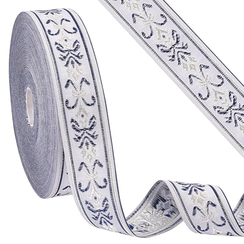 AHANDMAKER Retro Jacquardband (91)26cm Stickband 1 1/8(1) cm Floraler Stoffbesatz Boho Jacquardbesatz DIY Spitzenbesatz Zum Nähen von Kleidungs Und Taschendekorationen von AHANDMAKER