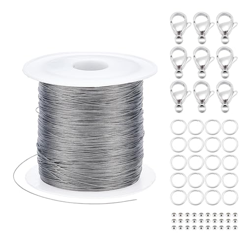AHANDMAKER Schmuckherstellungs Und Reparaturset Enthält 304 Edelstahl Abstandshalter Karabinerverschlüsse Biegering Und Tigerschwanzdraht Für Selbstgemachte Armbänder AHANDMAKER Schmuckherstellungs Und Reparaturset Enthält 304 Edelstahl Abstandshalter Karabinerverschlüsse Biegering Und Tigerschwanzdraht Für Selbstgemachte Armbänder von AHANDMAKER