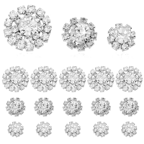 AHANDMAKER Silberfarbene Strass-Knöpfe, Zinklegierung, flache Rückseite, glitzernde Kristallknöpfe, Blumenform, Verzierungen für DIY-Schmuck, Handwerk, Kleidung, Dekoration, Taschenzubehör, 12/14/19 AHANDMAKER Silberfarbene Strass-Knöpfe, Zinklegierung, flache Rückseite, glitzernde Kristallknöpfe, Blumenform, Verzierungen für DIY-Schmuck, Handwerk, Kleidung, Dekoration, Taschenzubehör, 12/14/19 von AHANDMAKER