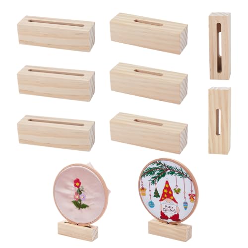 AHANDMAKER Stickerei-Präsentationsständer, 10,9 x 3,5 cm, rechteckig, Holzsockel, Rillen-Design, Kreuzstichrahmen, Rahmen für Kreuzstichzubehör, Dekoration, 4 Stück AHANDMAKER Stickerei-Präsentationsständer, 10,9 x 3,5 cm, rechteckig, Holzsockel, Rillen-Design, Kreuzstichrahmen, Rahmen für Kreuzstichzubehör, Dekoration, 4 Stück von AHANDMAKER