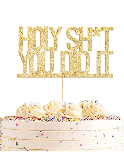 Aahaoray Tortenaufsatz mit Aufschrift "Holy Shit You Did It", erfolgreicher Abschluss, erfolgreiche Promotion, Grundschule, Hochschule, Universität, Abschlussfeier, Party-Dekoration Aahaoray Tortenaufsatz mit Aufschrift "Holy Shit You Did It", erfolgreicher Abschluss, erfolgreiche Promotion, Grundschule, Hochschule, Universität, Abschlussfeier, Party-Dekoration von AHAORAY