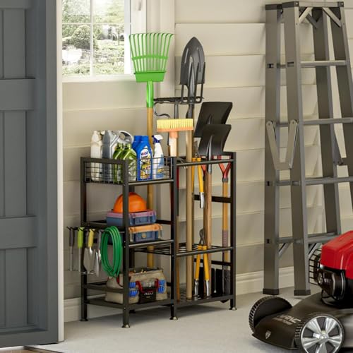AHDFY Gartengeräte Aufbewahrungsregal Gartengerätehalter, Gartengeräte Aufbewahrung Ständer, Platz Sparen und an Verschiedene Szenarien Anpassen,Black Tool Rack AHDFY Gartengeräte Aufbewahrungsregal Gartengerätehalter, Gartengeräte Aufbewahrung Ständer, Platz Sparen und an Verschiedene Szenarien Anpassen,Black Tool Rack von AHDFY