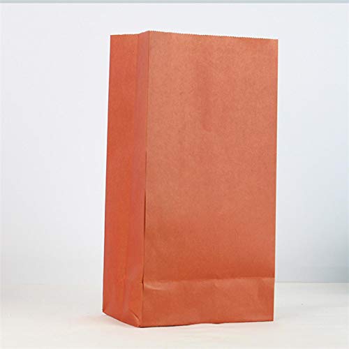 Geschenktasche,50 Stück Papiertüte Bunt ohne Griff Geschenke Paket Wandercamp Party Papiertüte Lebensmittelverpackung 23cmX12cmX7.5cm Orange von AHECZZ
