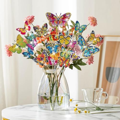 20 Stück Diamond Painting Schmetterling Set, Entspannendes Diamant Painting für Kinder und Erwachsene - beeindruckender Deko-Wirkung, DIY Diamond Painting Kinder für Dekoration von Gärten und Balkonen 20 Stück Diamond Painting Schmetterling Set, Entspannendes Diamant Painting für Kinder und Erwachsene - beeindruckender Deko-Wirkung, DIY Diamond Painting Kinder für Dekoration von Gärten und Balkonen von AHEJIOO