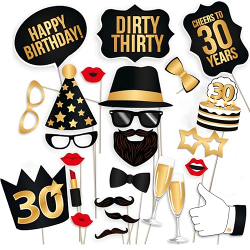 30 Geburtstag Foto Requisiten, 24 Stück Photo Booth Props Dekoration Accessoires, Photo Booth Geburtstag Deko 30 Geburtstag, Party Requisiten Selfie Requisiten,Geburtstag Party Photo Booth Props 30 Geburtstag Foto Requisiten, 24 Stück Photo Booth Props Dekoration Accessoires, Photo Booth Geburtstag Deko 30 Geburtstag, Party Requisiten Selfie Requisiten,Geburtstag Party Photo Booth Props von AHEJIOO